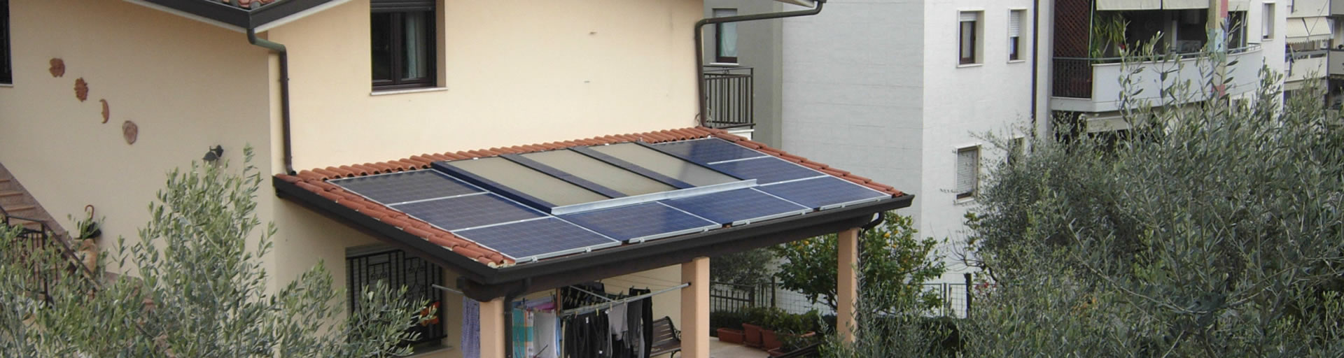 Integrated solar heating and photovoltaics on roof